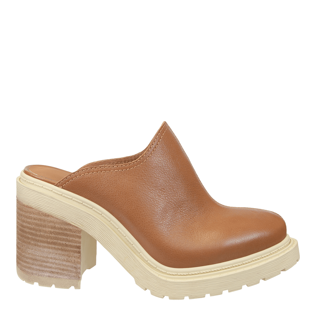 RISE in CAMEL Heeled Mules