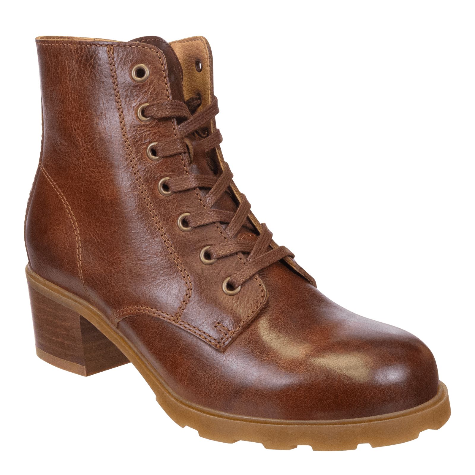 ARC in BROWN LEATHER Heeled Ankle Boots