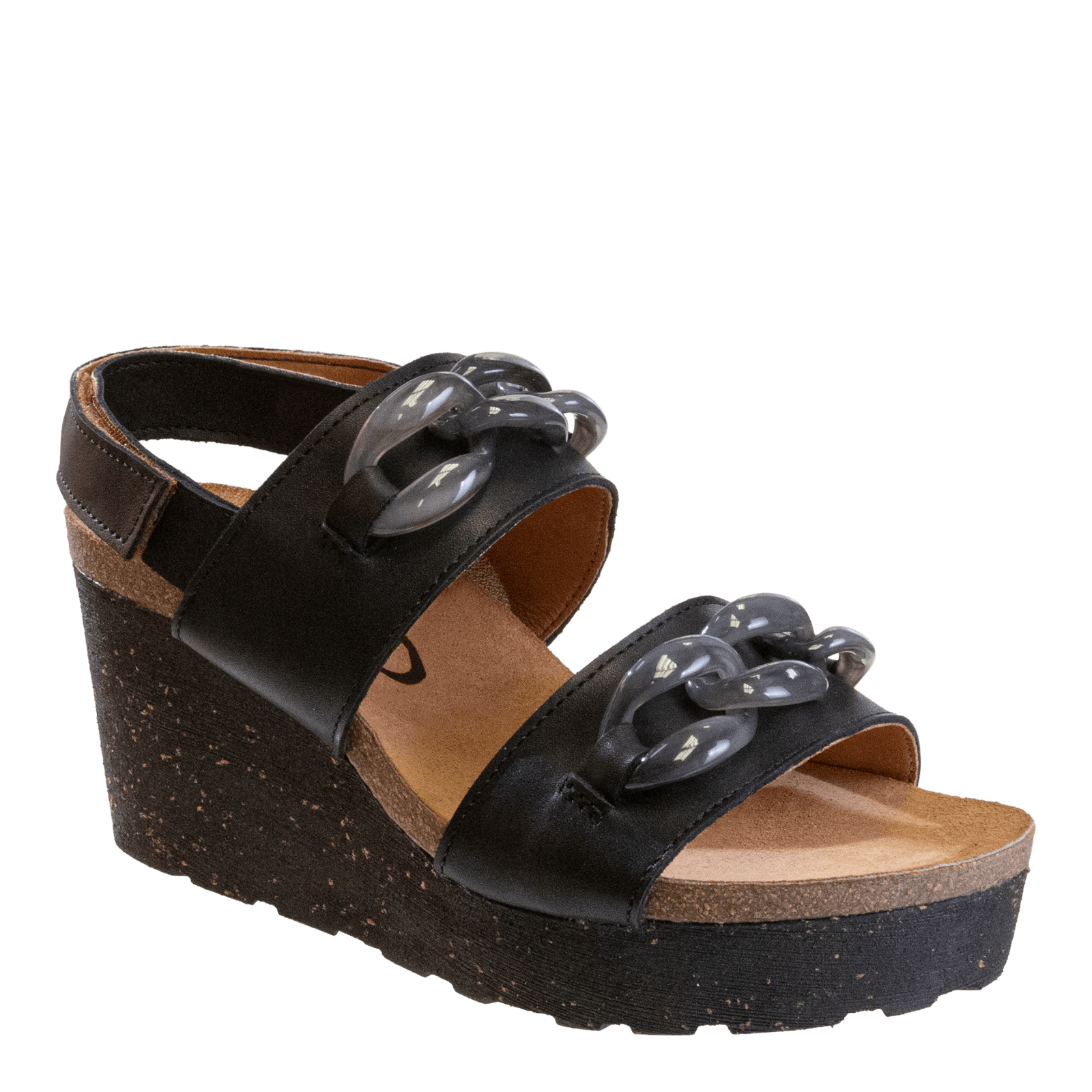 FAIR ISLE in BLACK Wedge Sandals
