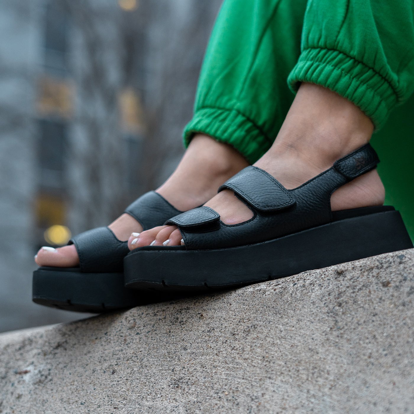 ASSIMILATE in BLACK Platform Sandals