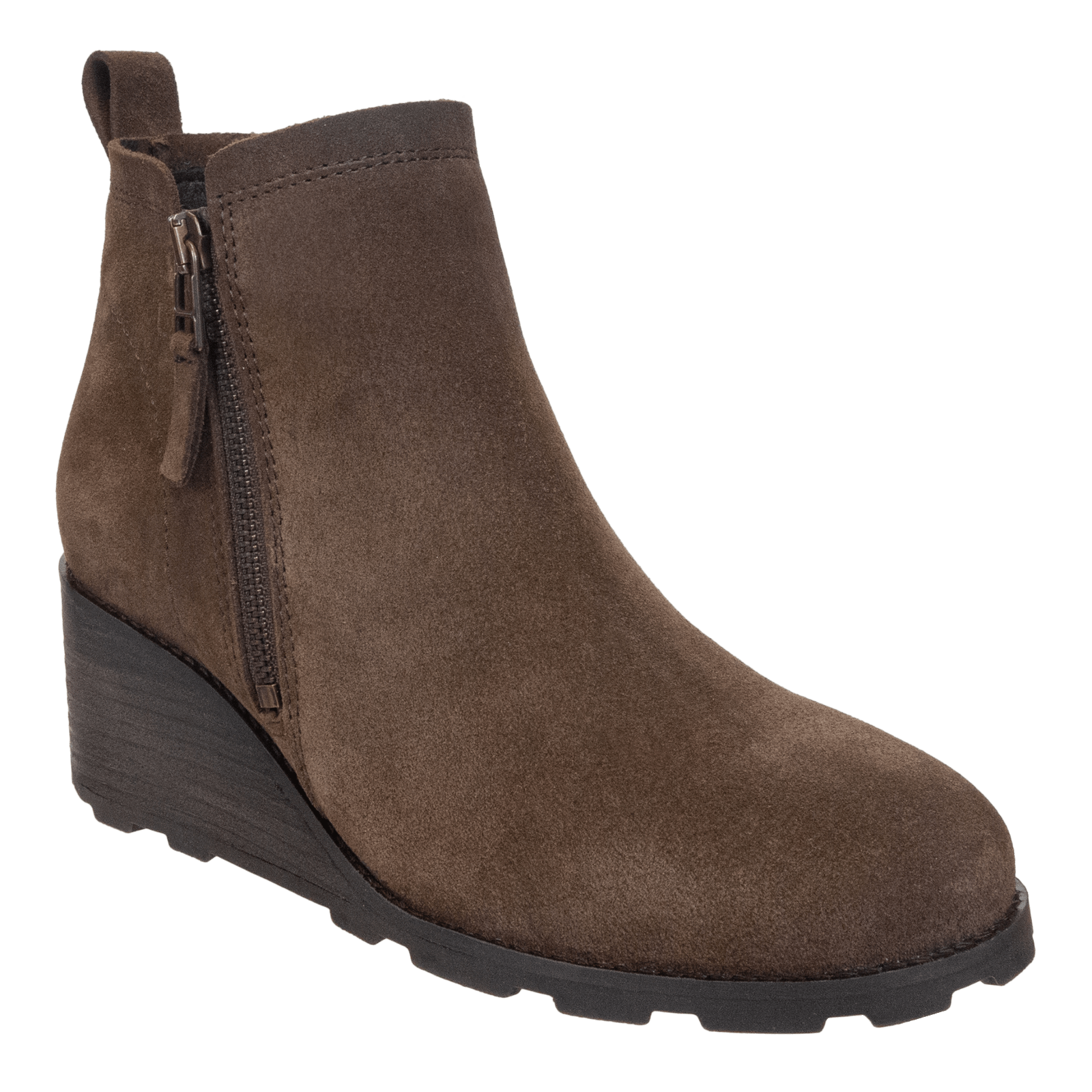 STORY in BROWN Wedge Ankle Boots