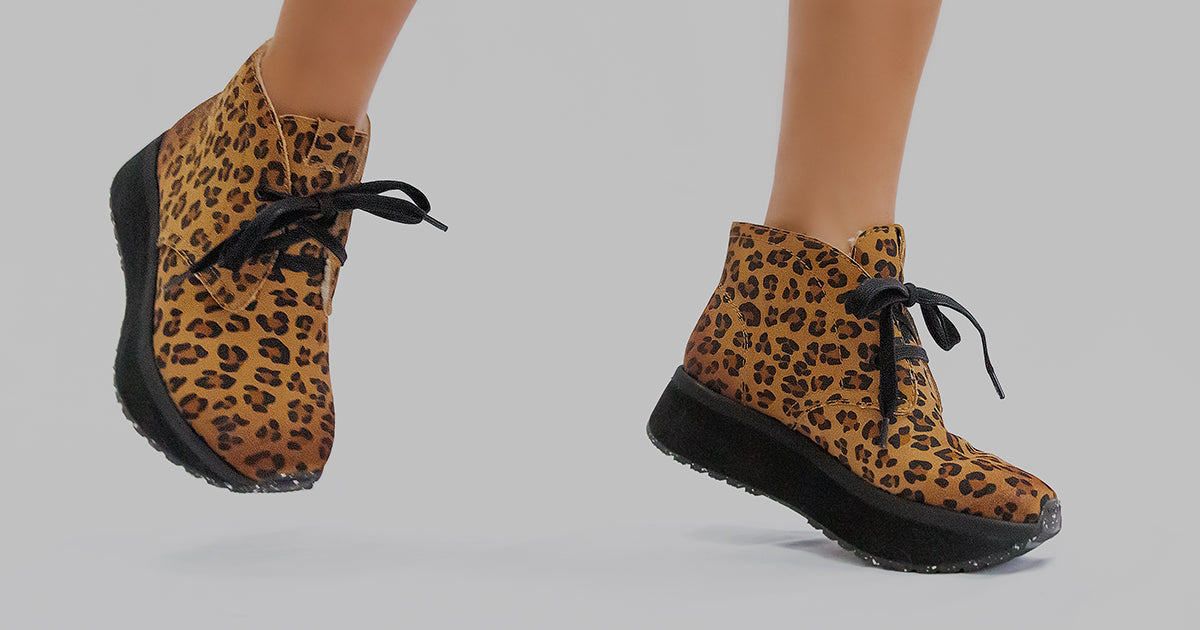 leopard print cold weather boots