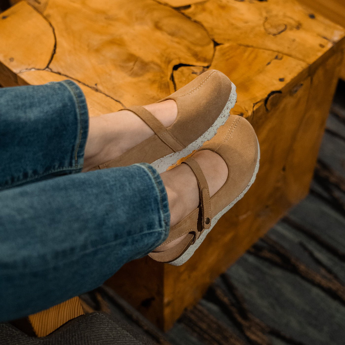 PROG in BEIGE Wedge Clogs