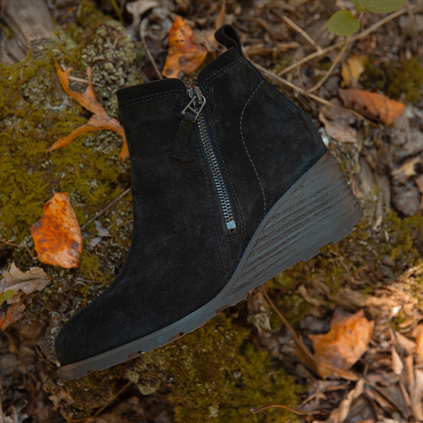 Wedged Black Boots STORY In BLACK Wedge Ankle Boots OTBT