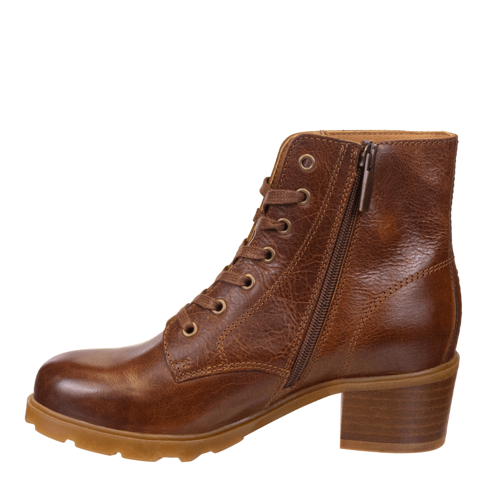 Cognac leather 2025 ankle booties