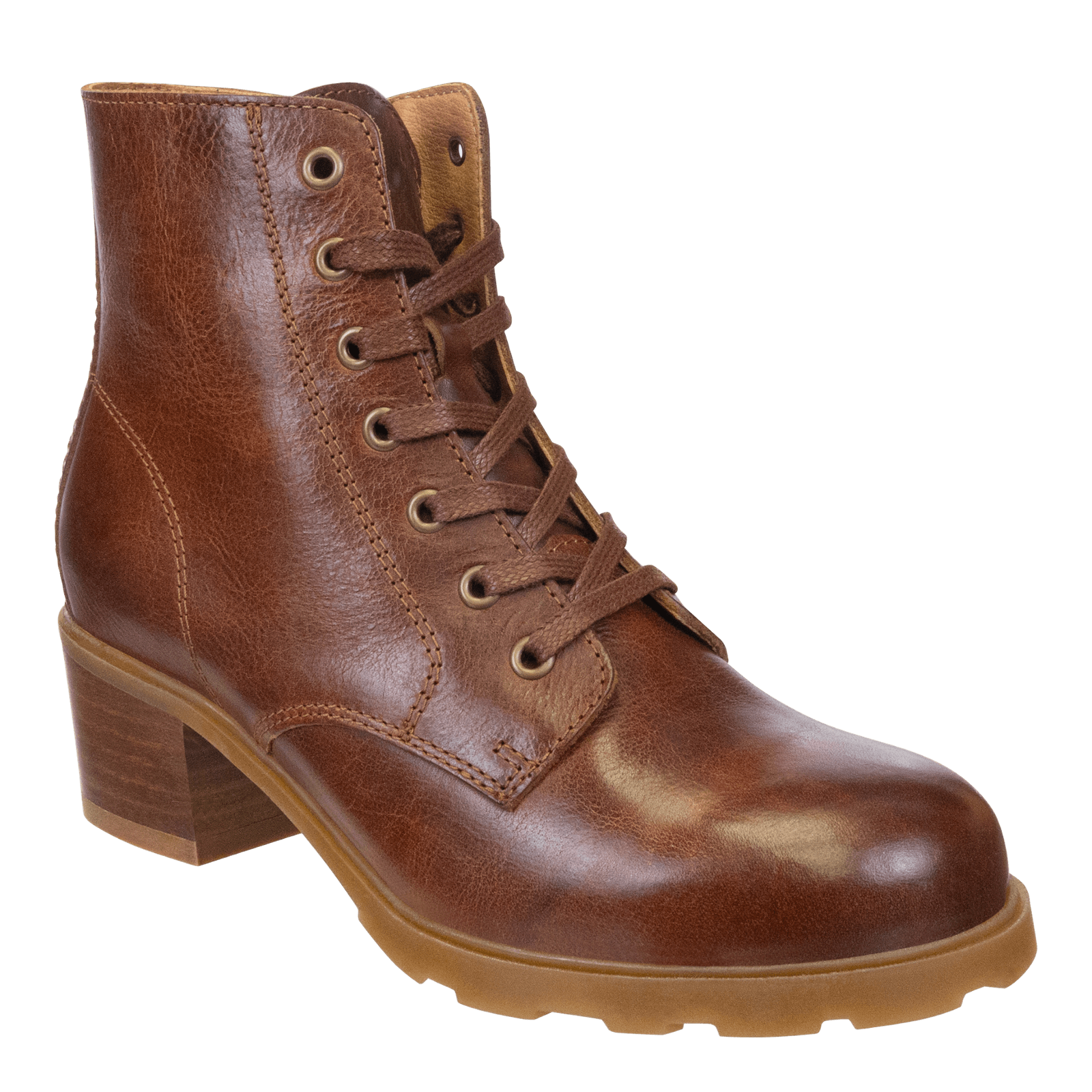 Ladies brown leather ankle boots best sale