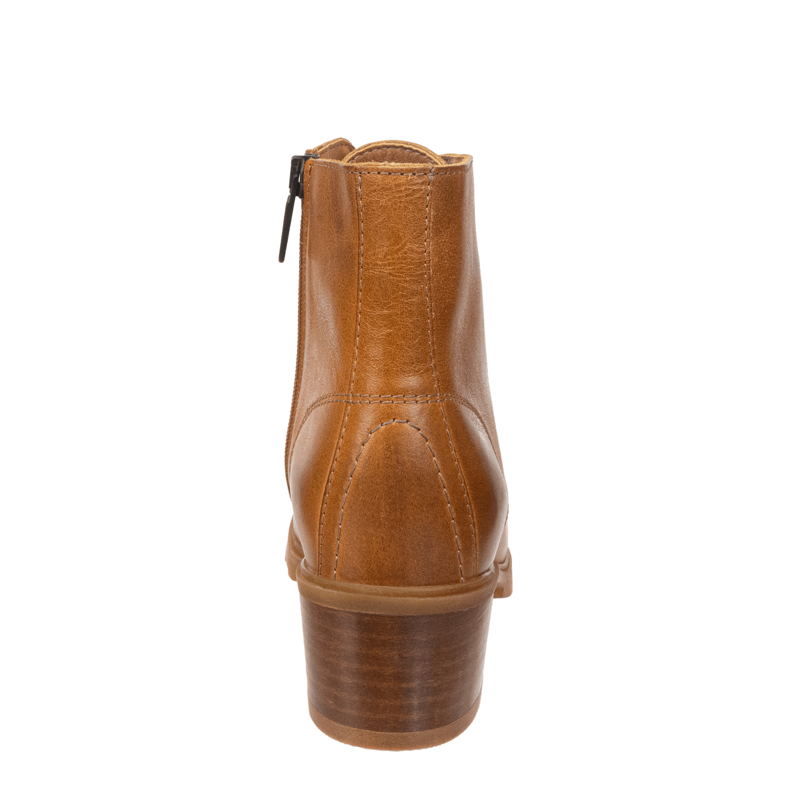 Leather top camel booties