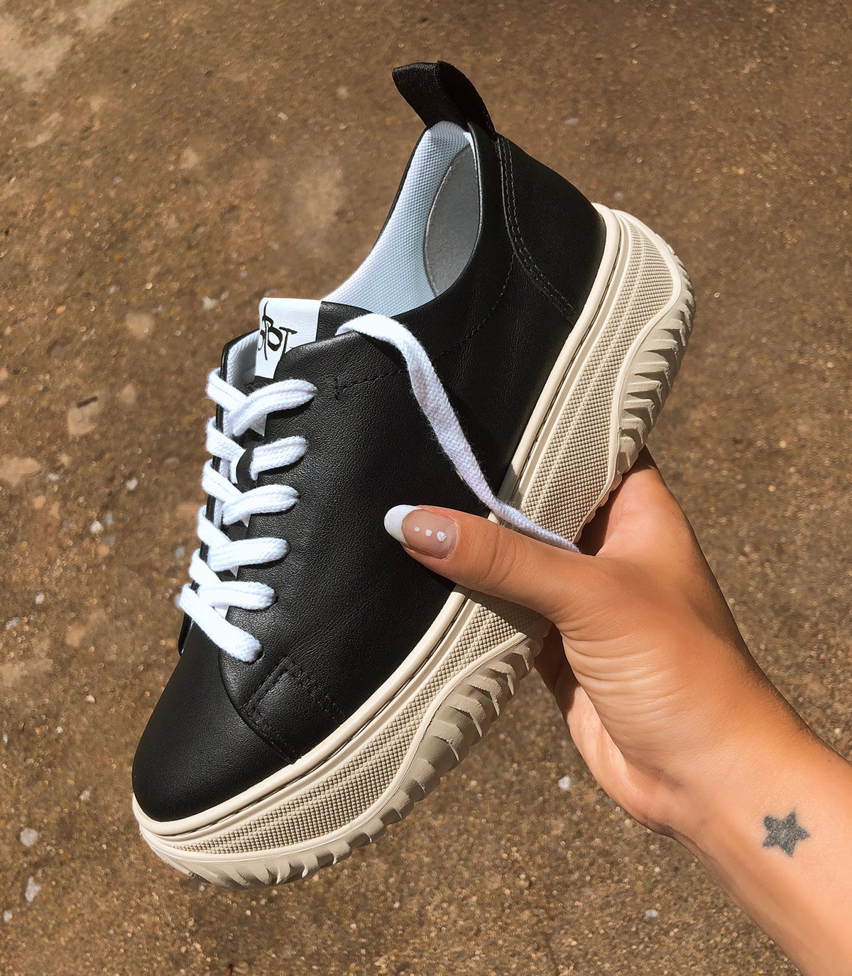 PANGEA in BLACK Court Sneakers