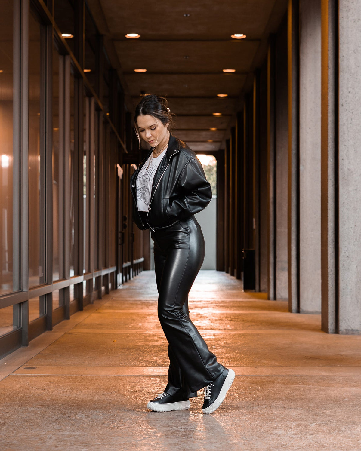 PANGEA in BLACK Court Sneakers