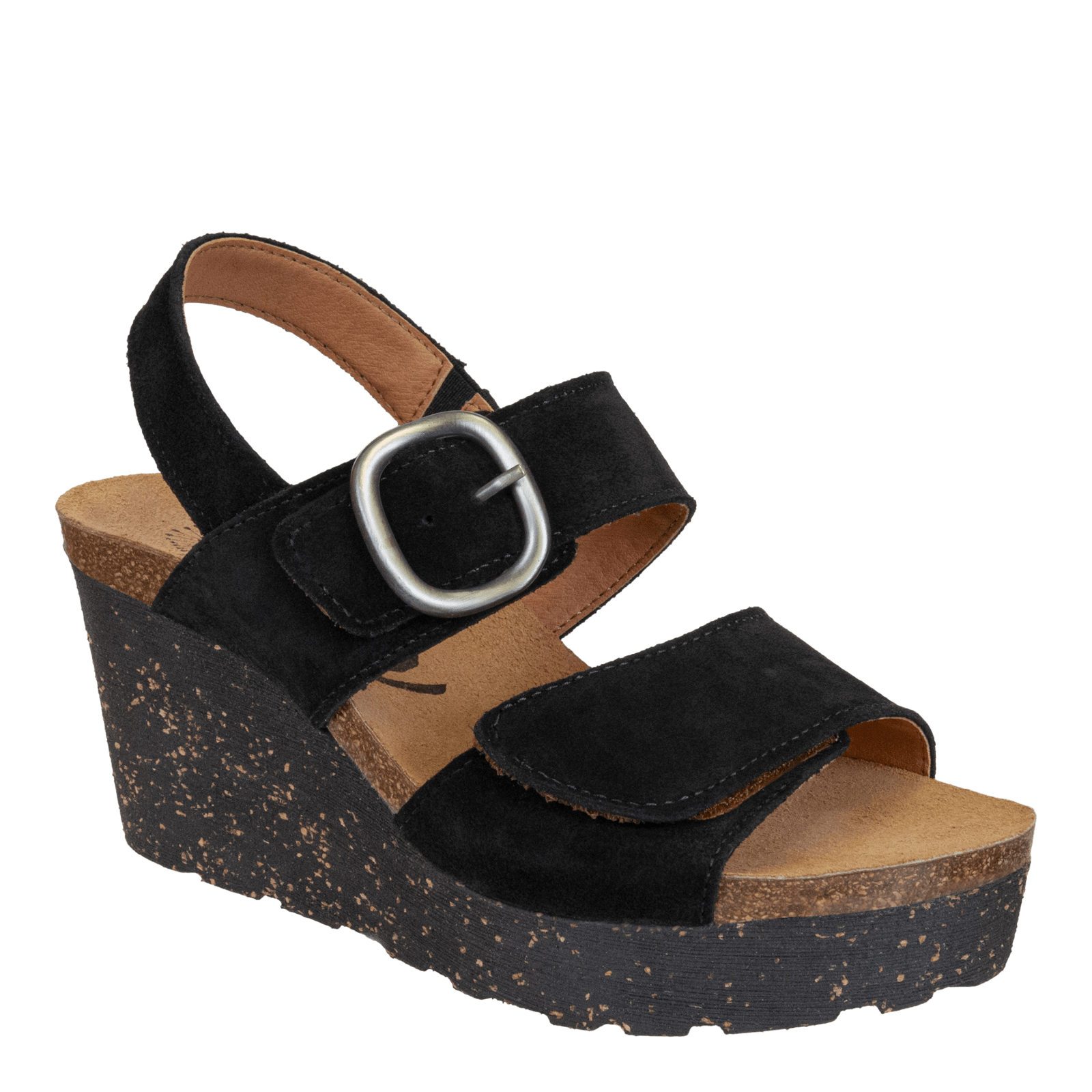 PEASANT in BLACK Wedge Sandals