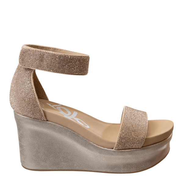 STATUS in ROSE GOLD Wedge Sandals OTBT shoes