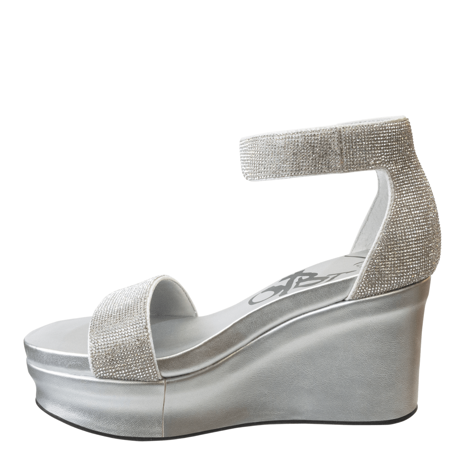 STATUS in SILVER Wedge Sandals OTBT shoes