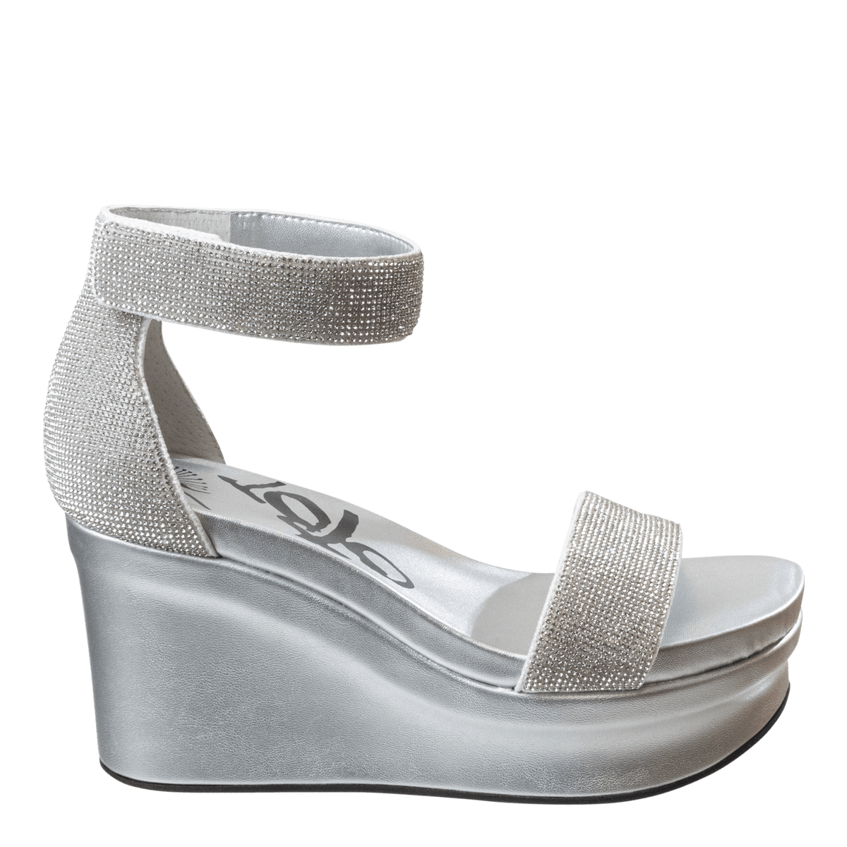 STATUS in SILVER Wedge Sandals