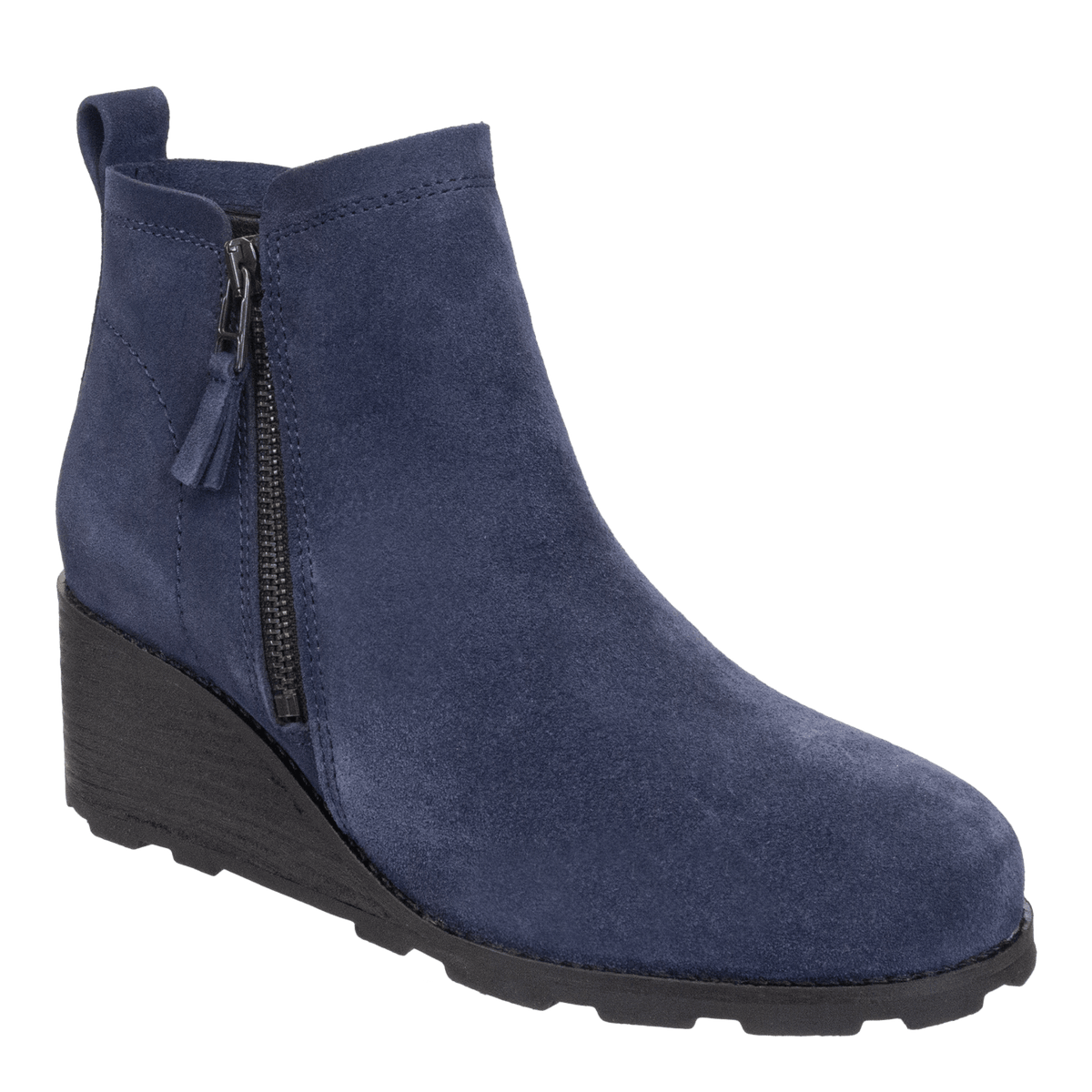 STORY in NAVY Wedge Ankle Boots