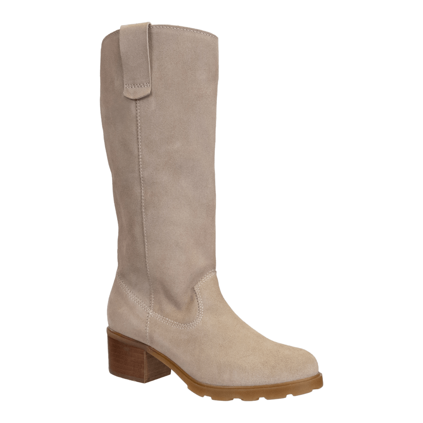 TALLOW in BEIGE Heeled Mid Shaft Boots